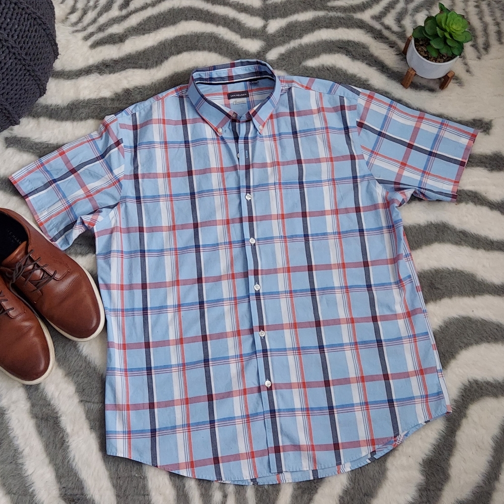 🌟 EUC Van Heusen Mens Button Up XL 17-17 1/2